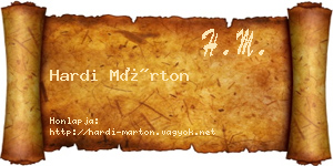 Hardi Márton névjegykártya